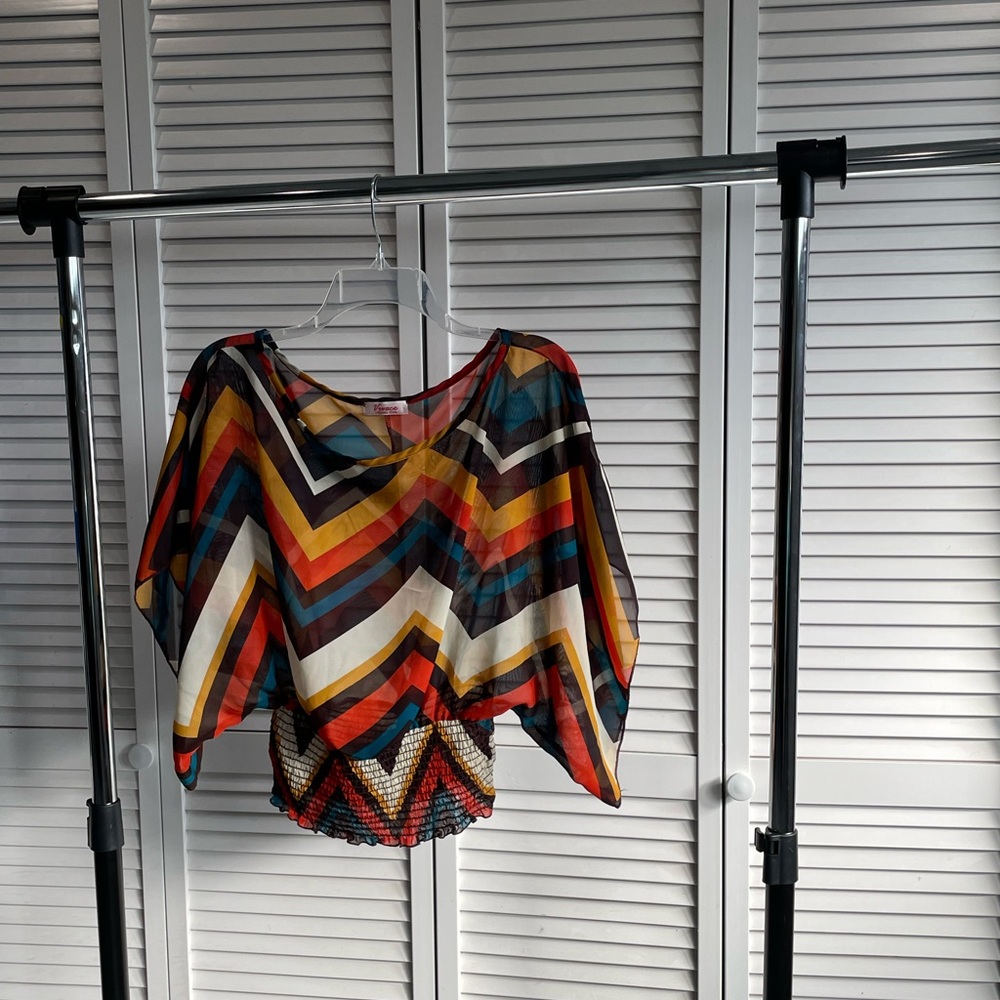 Colorful Chevron Patterned Blouse